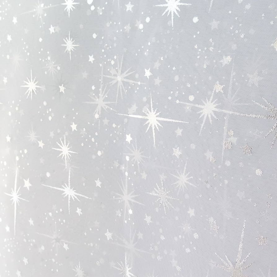 ホワイトフレア Amazon.com: Star Bursts Sheer Organza White 58 Inch Wide